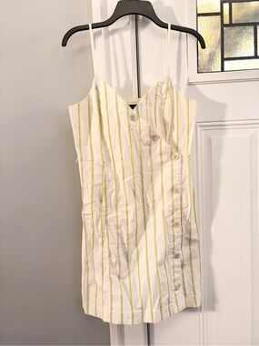 Banana Republic Cream Dress with Neon Stripes